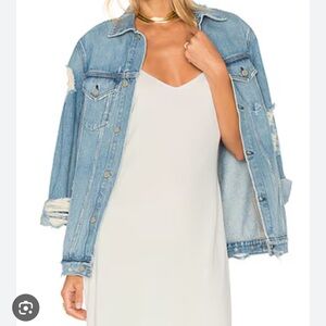 GRLFRND Blue Distressed Jean Jacket